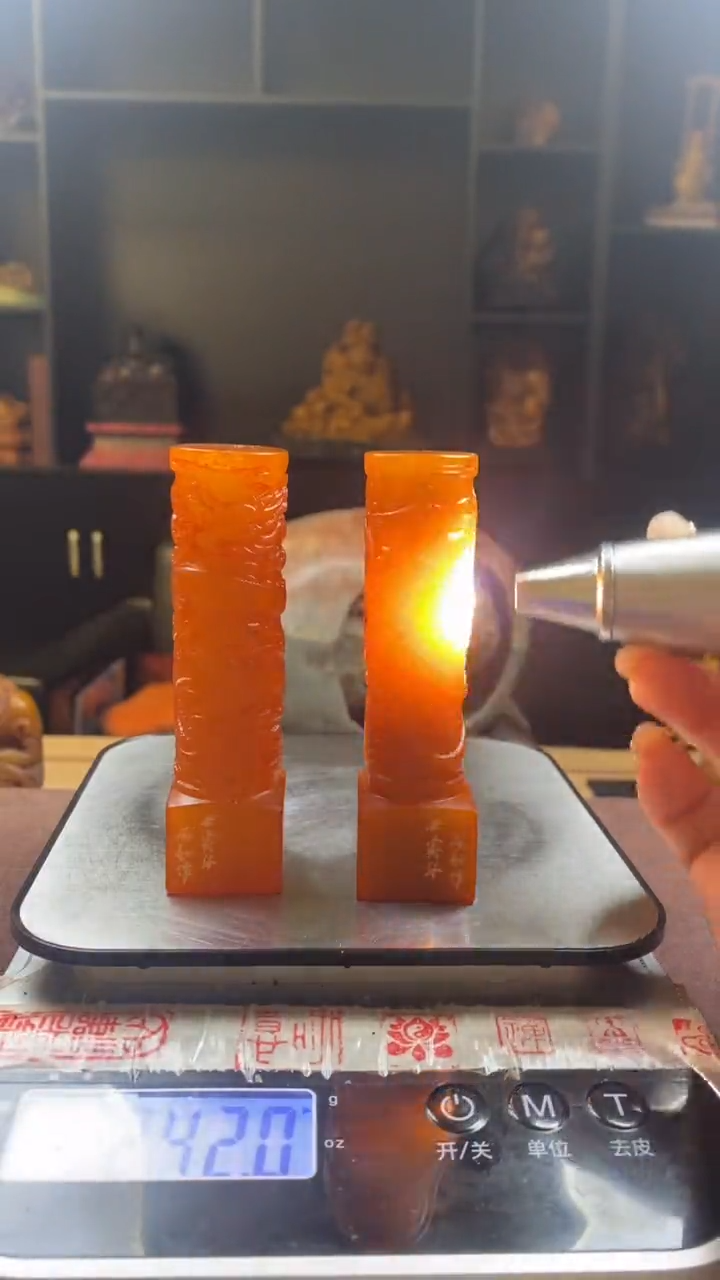 【闪购商品】寿山石印石龙凤对柱