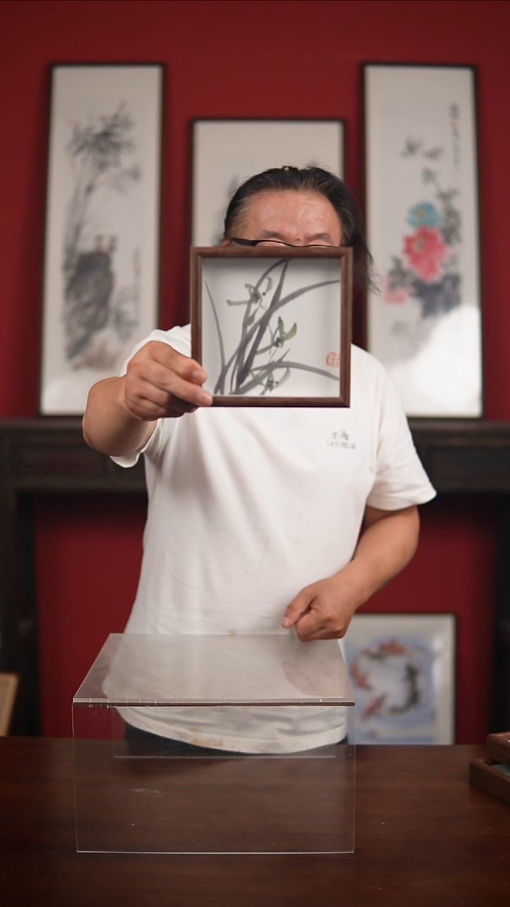 国画手绘-6寸摆台李庆云作品
