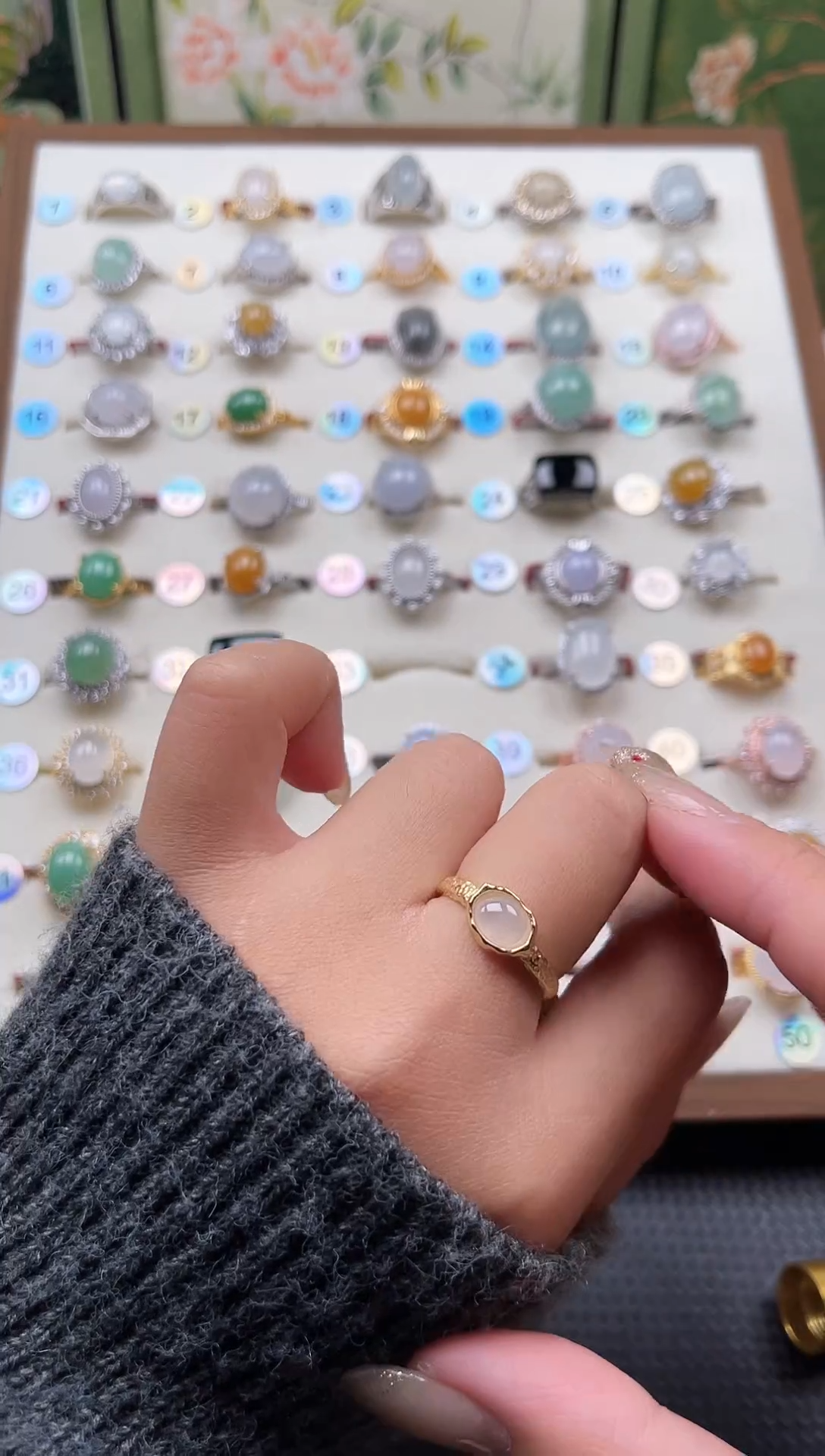 【闪购商品】翡翠戒指银S925镶嵌天然A货翡翠戒指