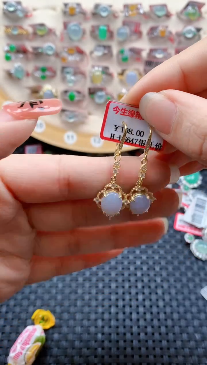 银S925镶嵌戒指翡翠天然A货缅甸翡翠