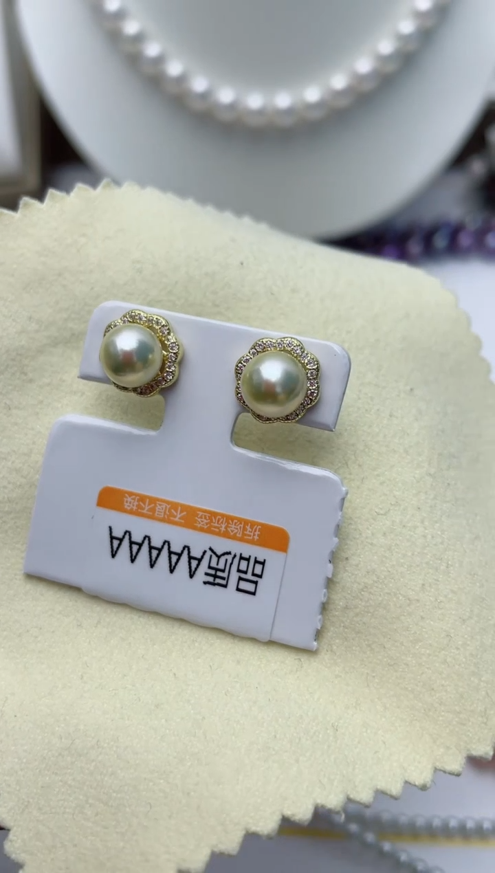 【闪购商品】海水珍珠耳饰银S925镶嵌W28