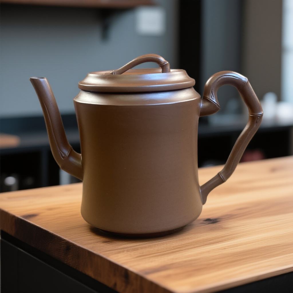 高身文竹壶150cc广西坭兴陶内推球孔纯手工制作功夫茶具