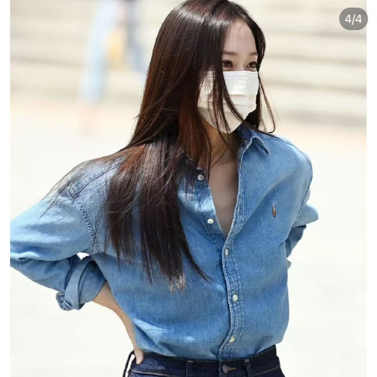 Ralph Lauren/拉夫劳伦彩色小马刺绣标牛仔衬衫专柜大童款WW1038