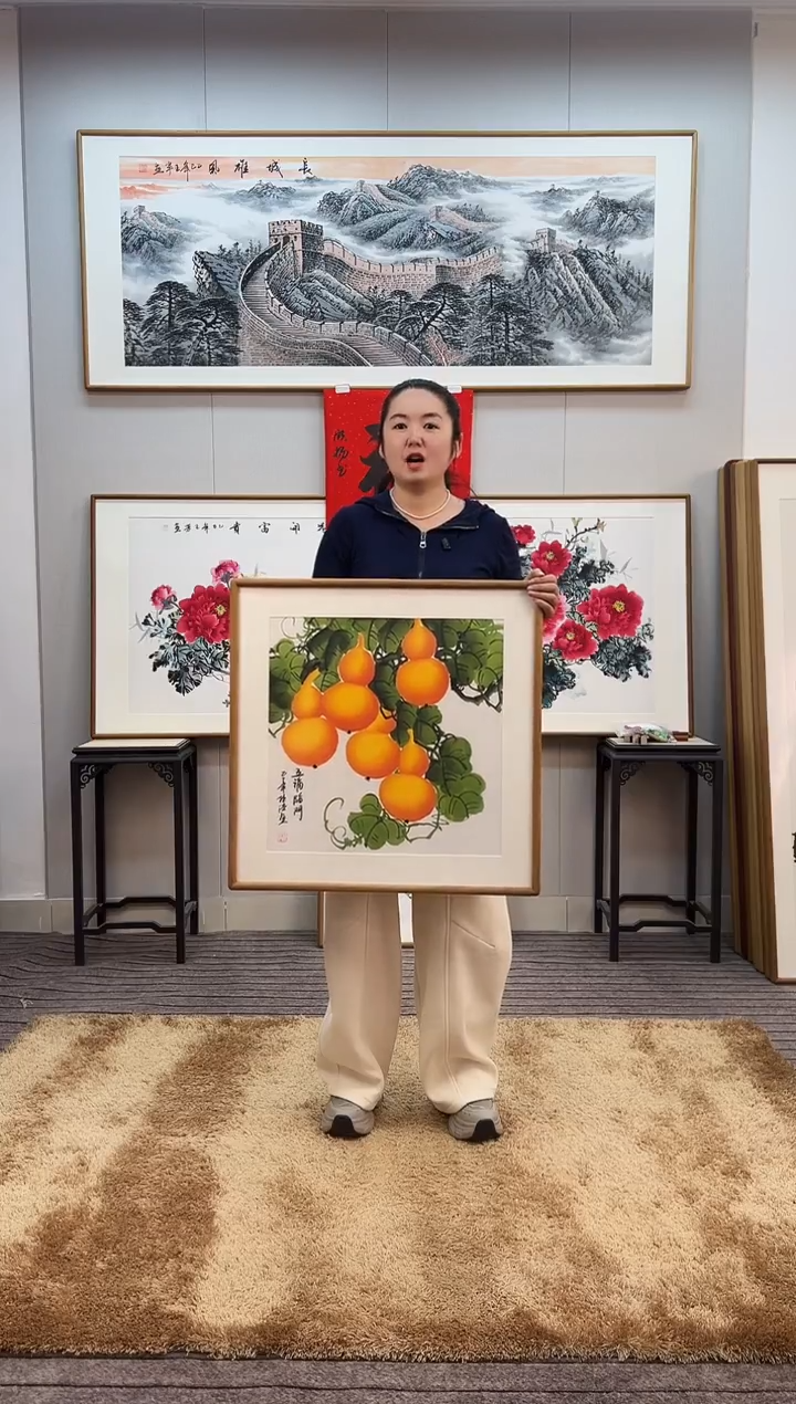 国画手绘葫芦62*62尺寸