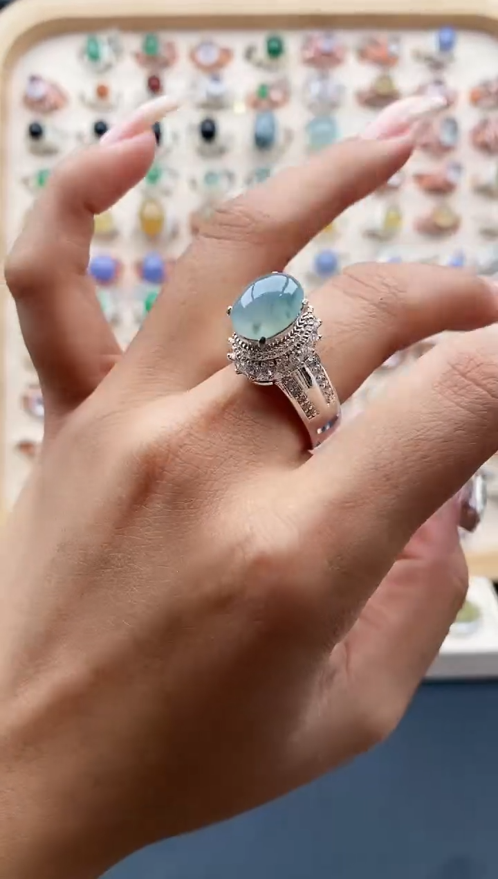 【闪购商品】翡翠戒指未镶嵌缅甸天然A货翡翠333  9+1