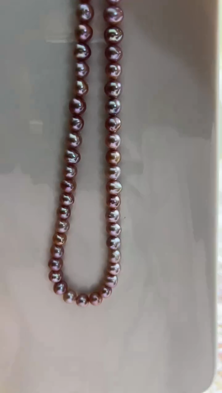 项链未镶嵌淡水珍珠紫色巴洛克8mm