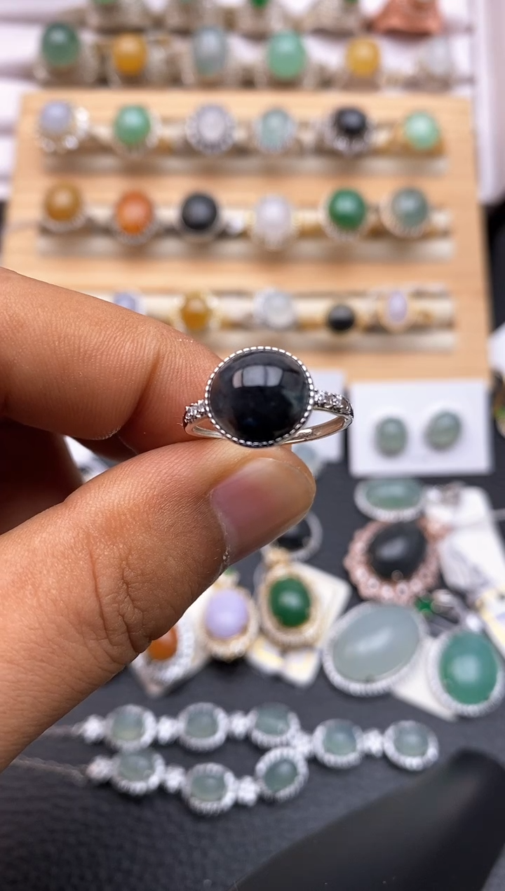 【闪购商品】翡翠戒指银S925镶嵌/0023