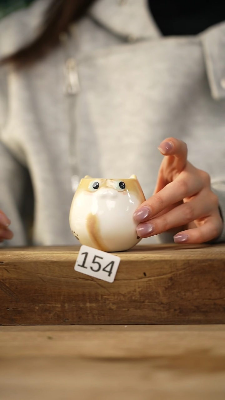 【闪购商品】瓷片新品！设计师手作款小猫蛋杯 野喵