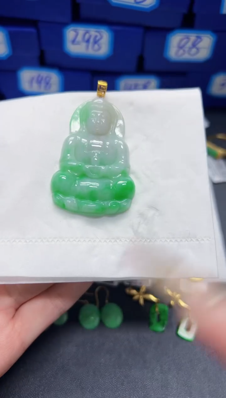 【闪购商品】翡翠颈饰18K金镶嵌Y缅料A货/支持复检/一件