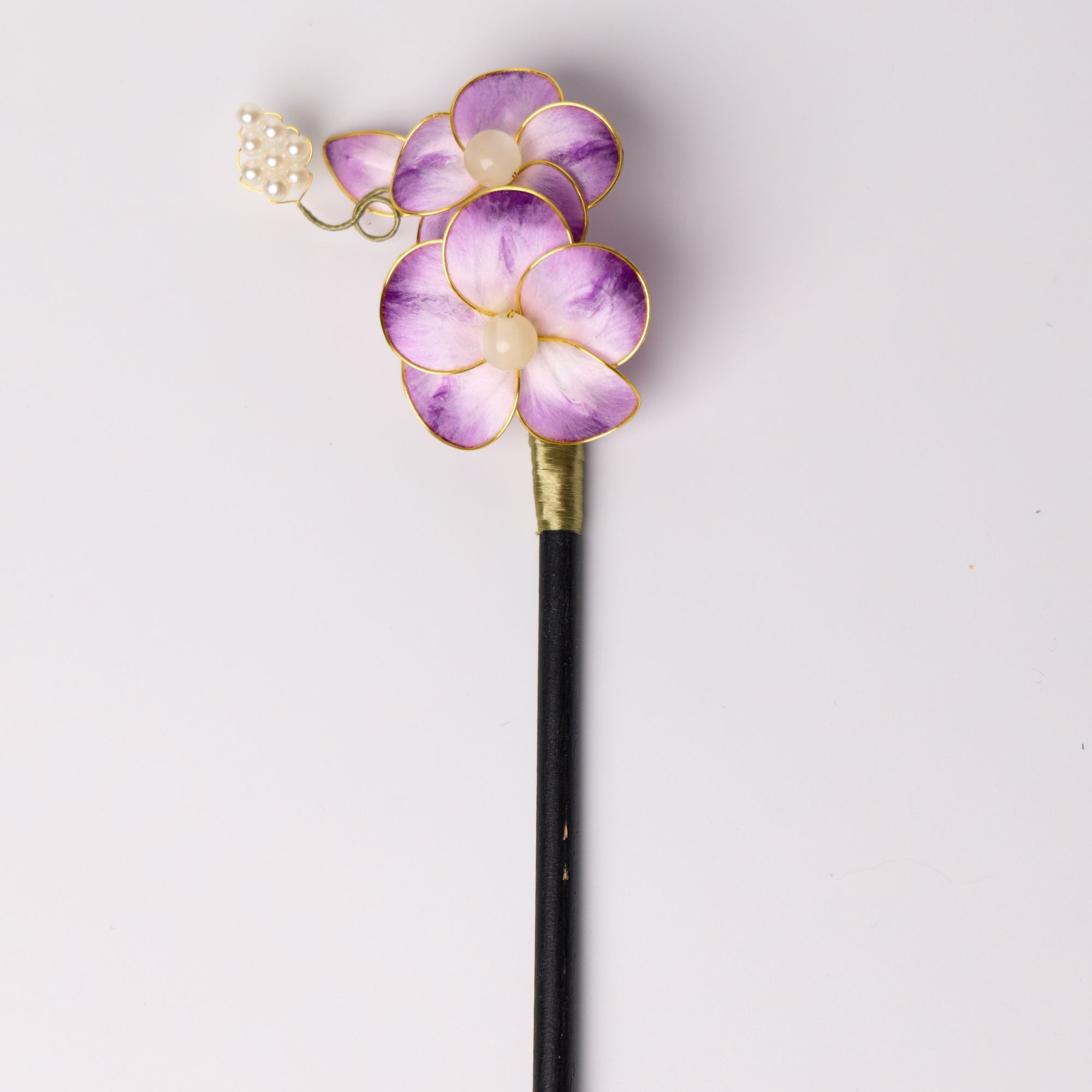 汉服配饰手作绒花木簪