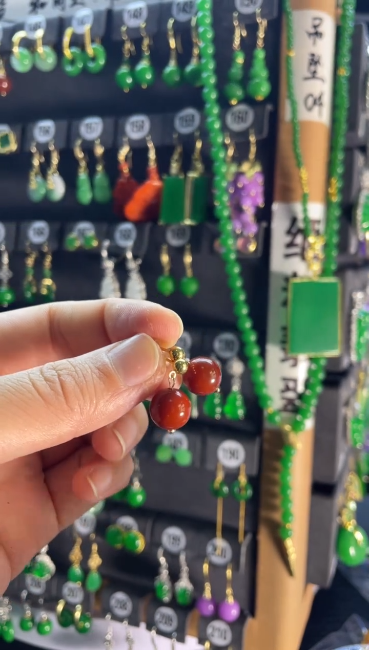 【闪购商品】翡翠耳饰银S925镶嵌462...