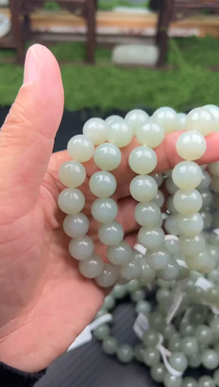 未镶嵌手串和田玉且末微色差近矿卡12多样性发货拍一发一