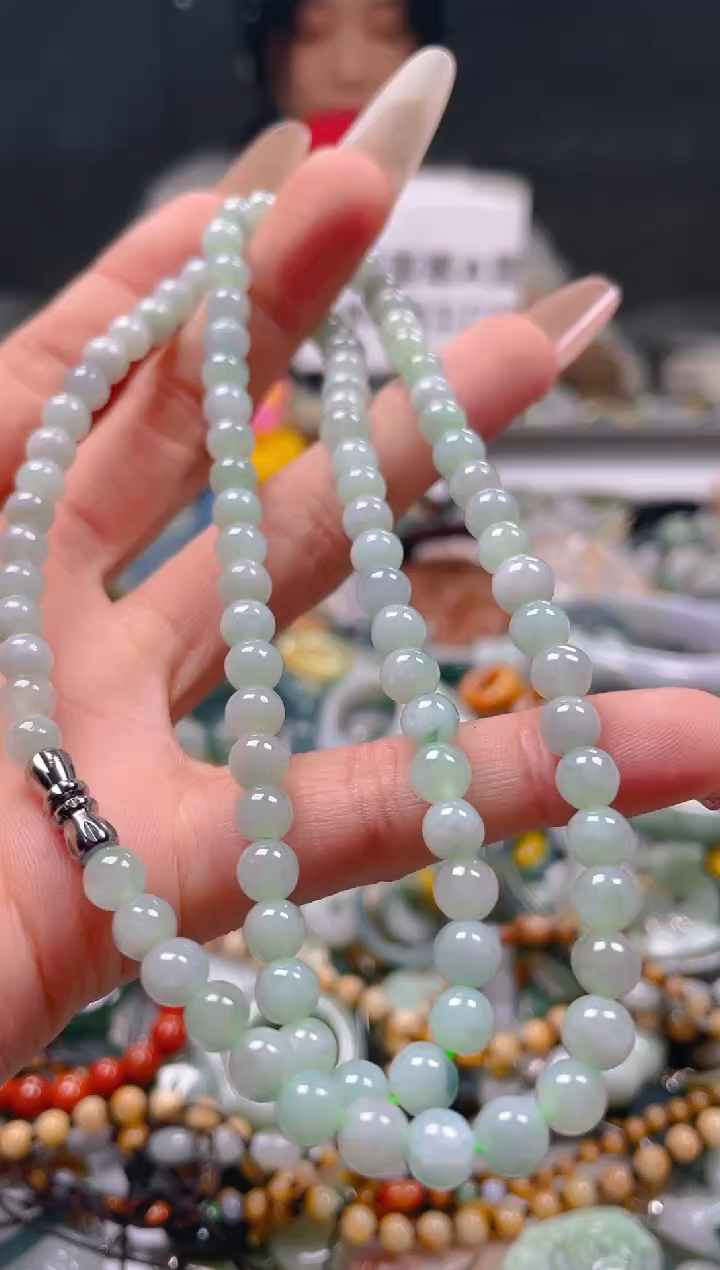 【闪购商品】翡翠颈饰未镶嵌5-6MM/Q/翡翠A货一图一物