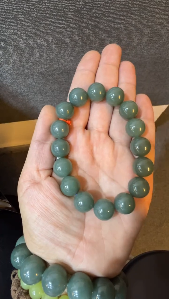 未镶嵌手串和田玉且末蓝卡14手串（产地直发）