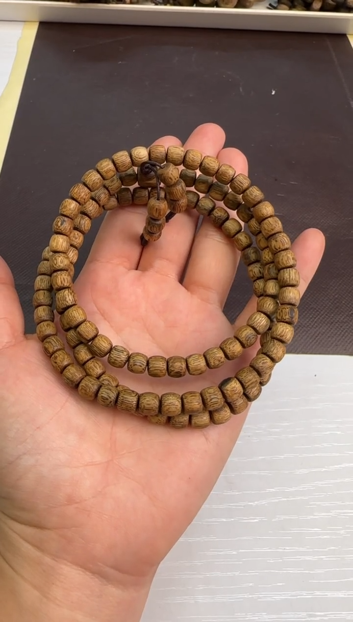 【闪购商品】沉香手串99沉海南老白棋6mm直纹鼓珠多样性发1