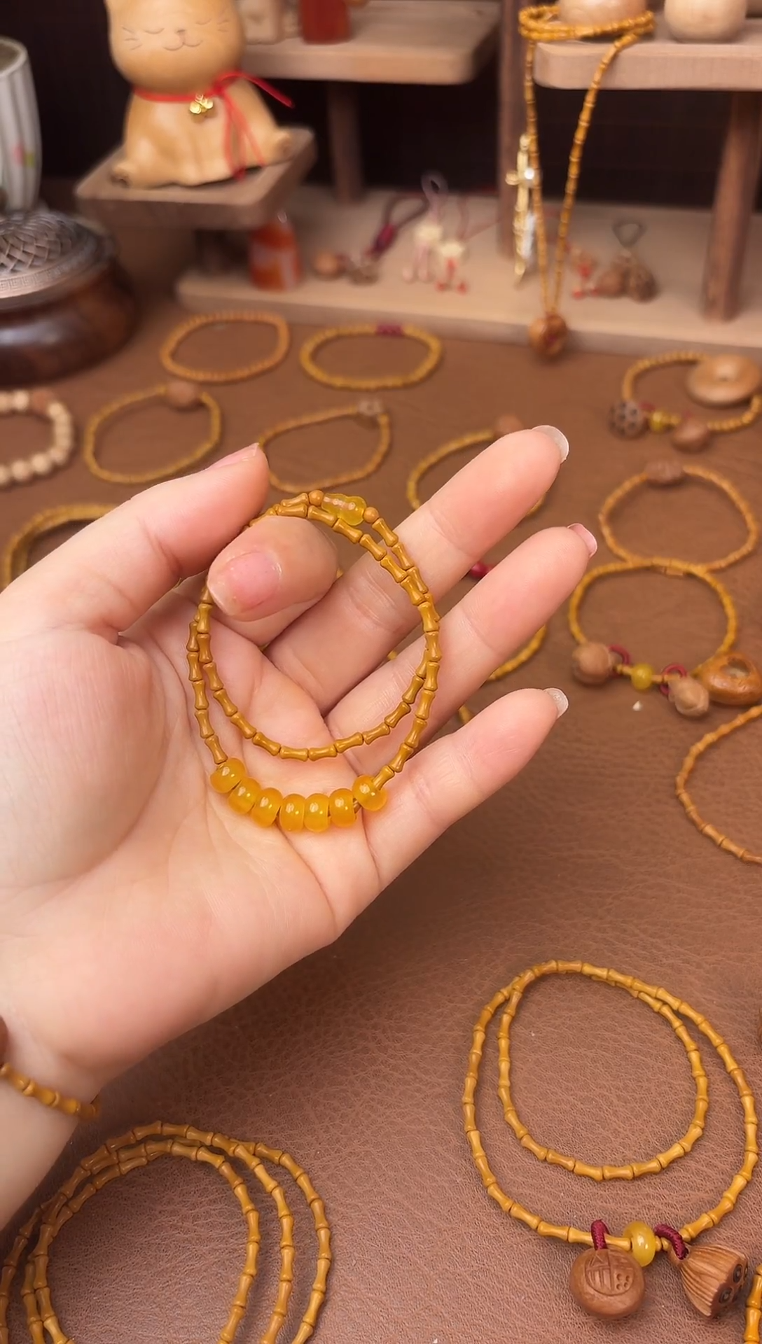 手串桃核双圈七宝葫芦