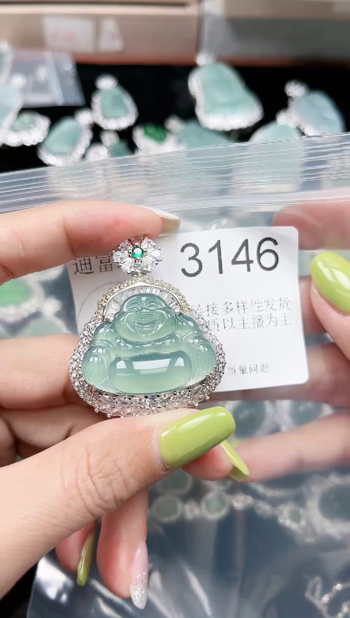 【闪购商品】翡翠颈饰未镶嵌赠皮绳3146