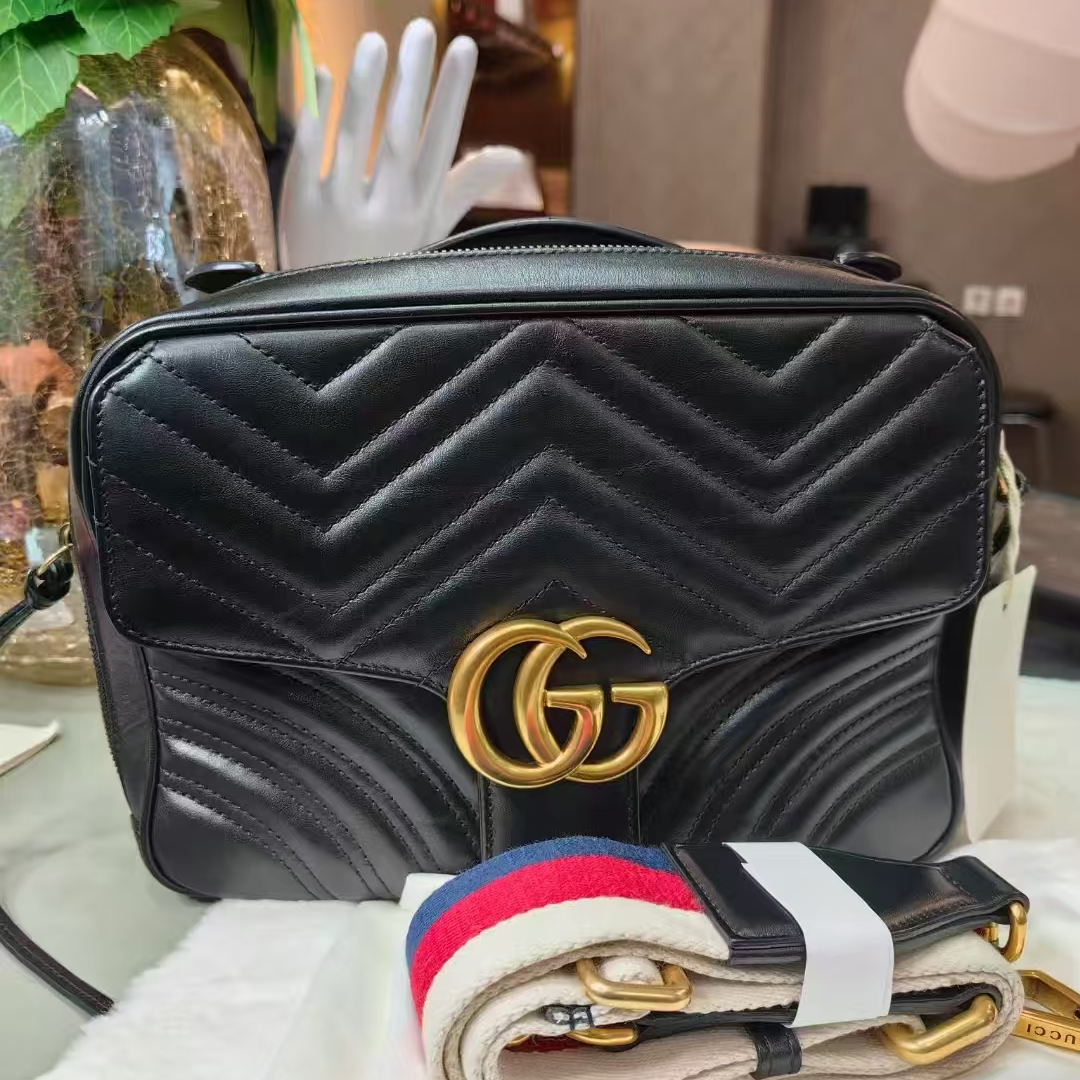 99新 GUCCI/古驰 黑色单肩包 1890 0485