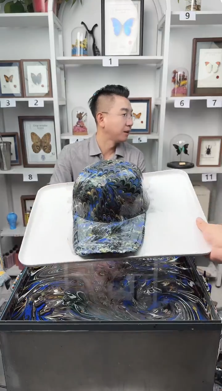 纯棉大头围盘龙纹水拓帽