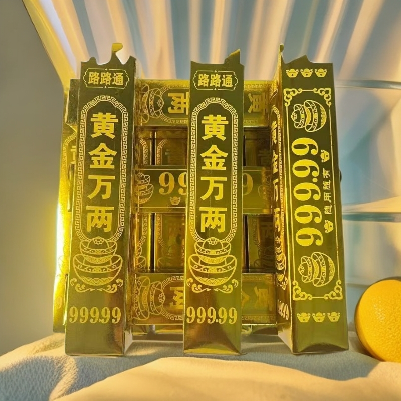 精品折纸厂家直销半成品材料大金砖金条摆件金色银色高亮一桶金