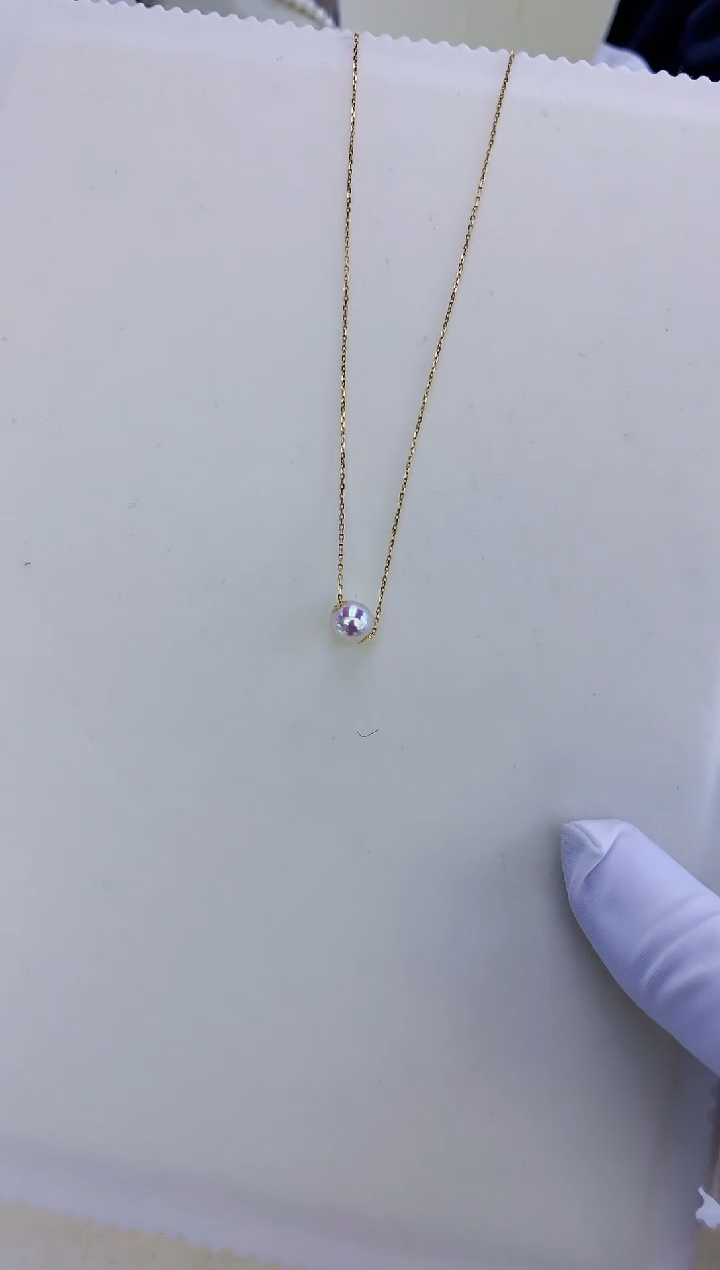 【闪购商品】海水珍珠7-8mm路路通吊坠18K金白色万能百搭经典气质
