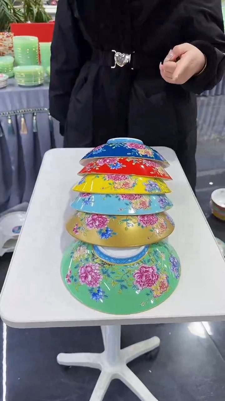 【闪购商品】瓷片景德镇元宝盘6个混色 