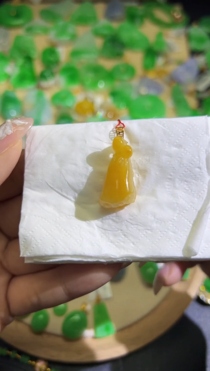 【闪购商品】翡翠颈饰18K金镶嵌Q缅料A货翡翠/支持复检/一件