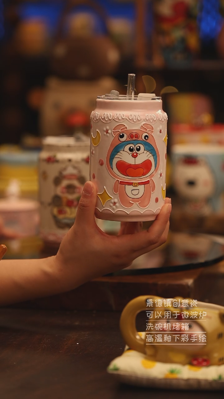 陶瓷景德镇可爱陶瓷釉下彩绘设计师款