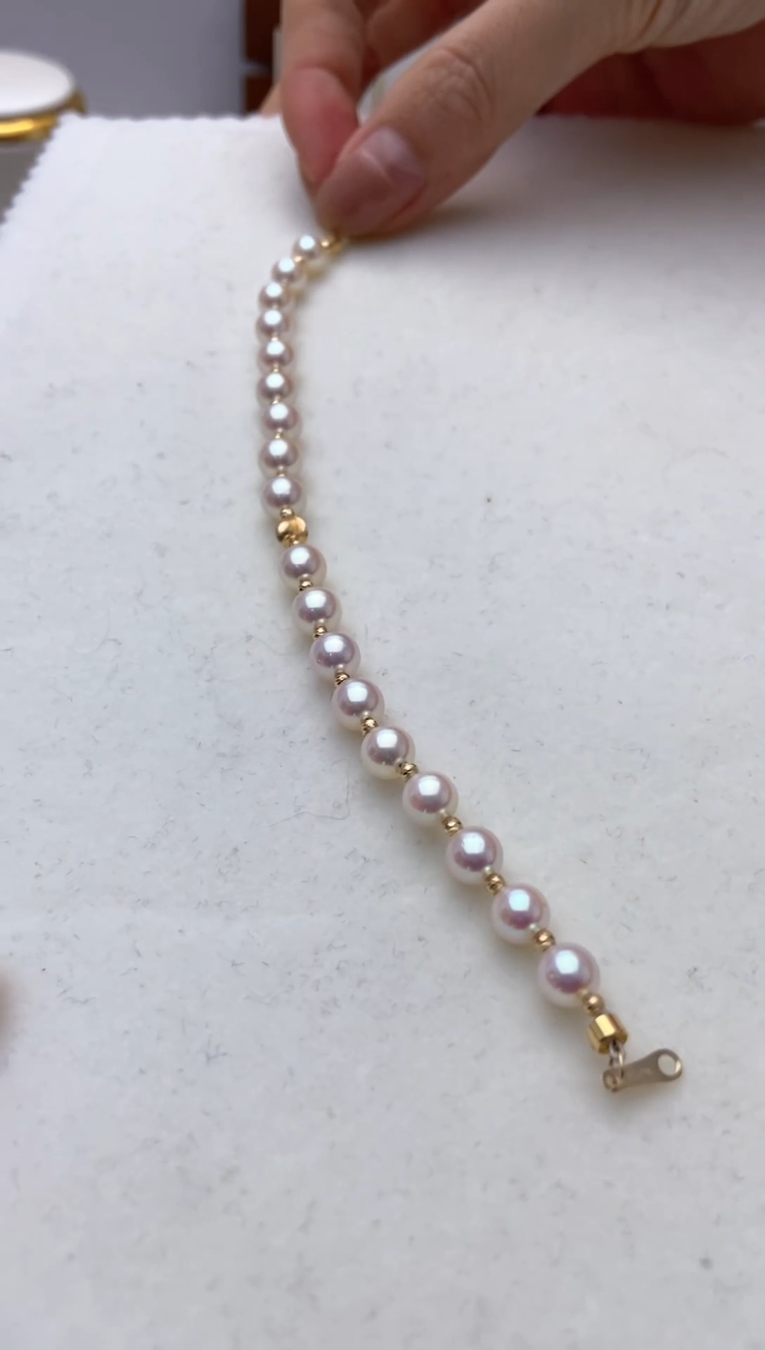 【闪购商品】海水珍珠手串18K金镶嵌天女彩凛5.5-6.0手串