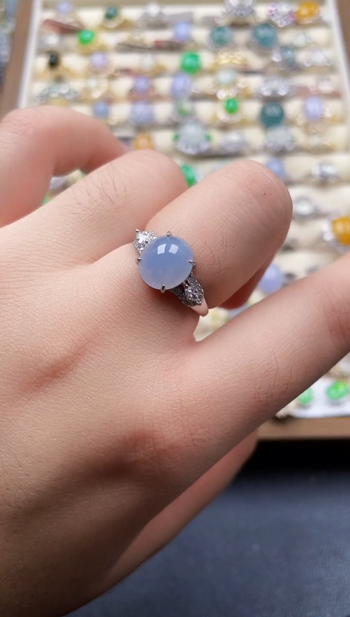 银S925镶嵌戒指翡翠55