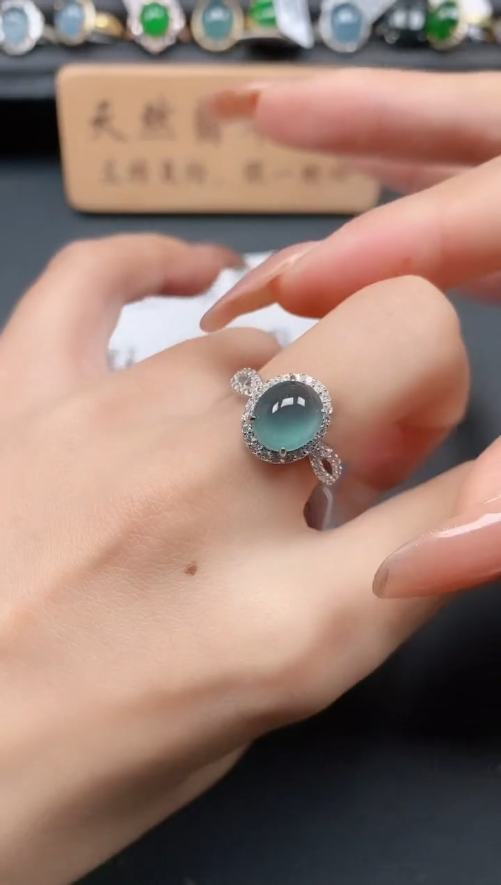 银S925镶嵌戒指翡翠11111