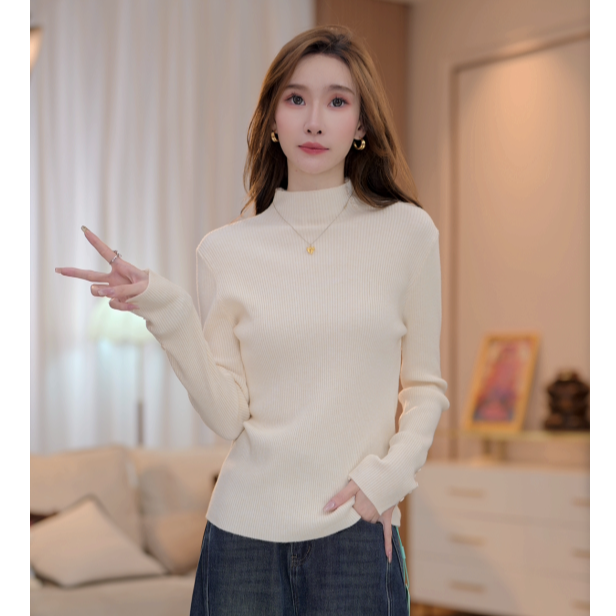 【珍珠】马克华菲小众炸街高级感女装冬加厚三股安迪绒针织百搭毛衣