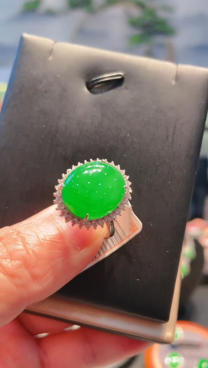 翡翠银S925镶嵌颈饰天然A货翡翠7