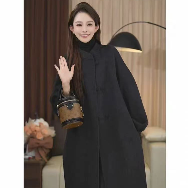 8175羊毛大衣2025秋冬新款毛呢大衣时尚中长款百搭双面呢女外套