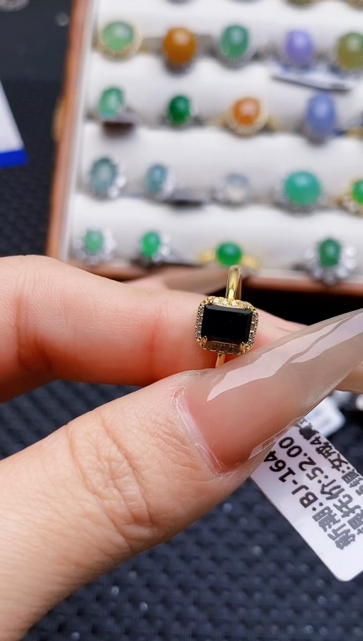 银S925镶嵌戒指翡翠1696