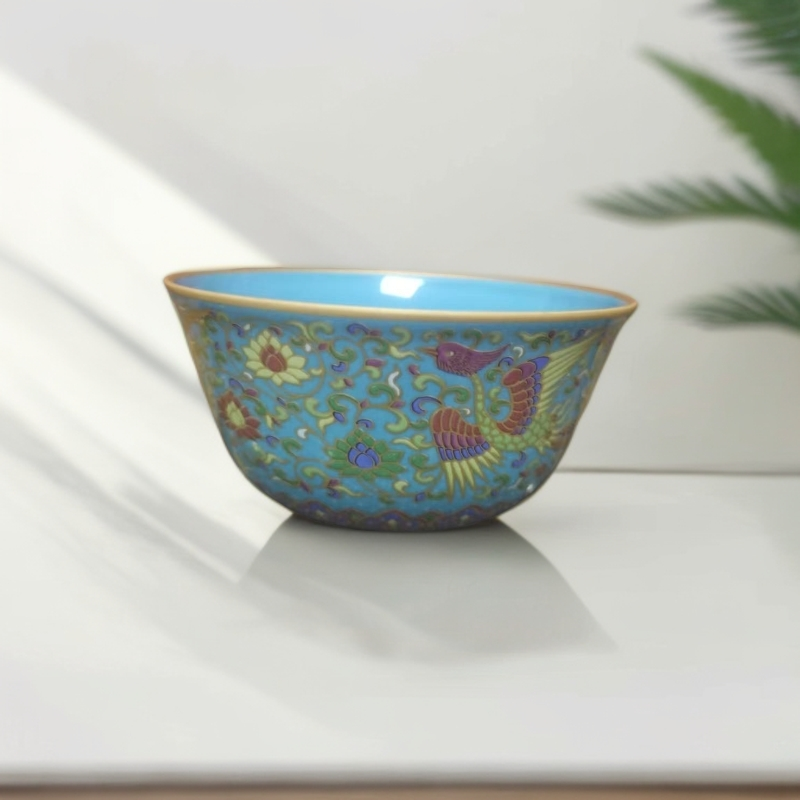 珐琅彩双凤主人杯