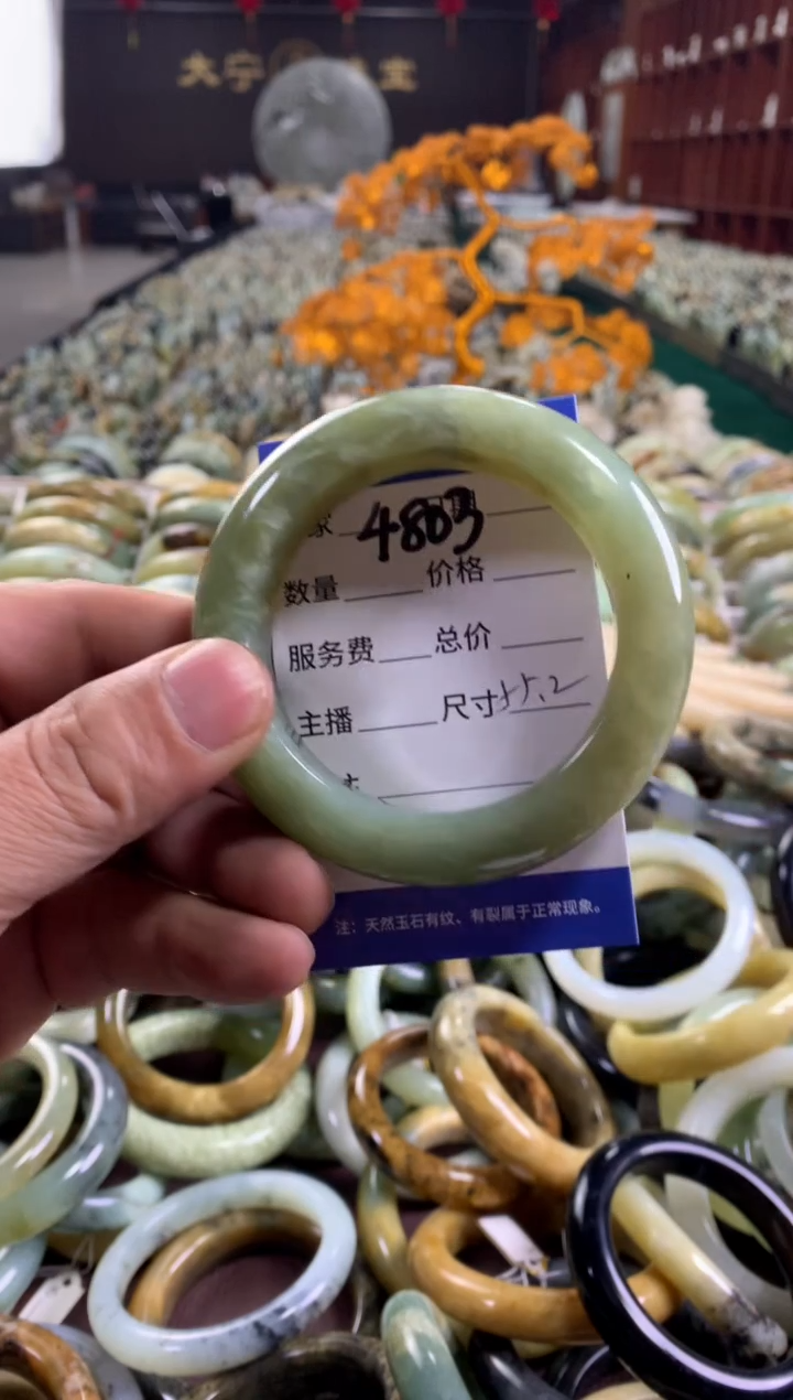 未镶嵌蛇纹石玉手镯4803