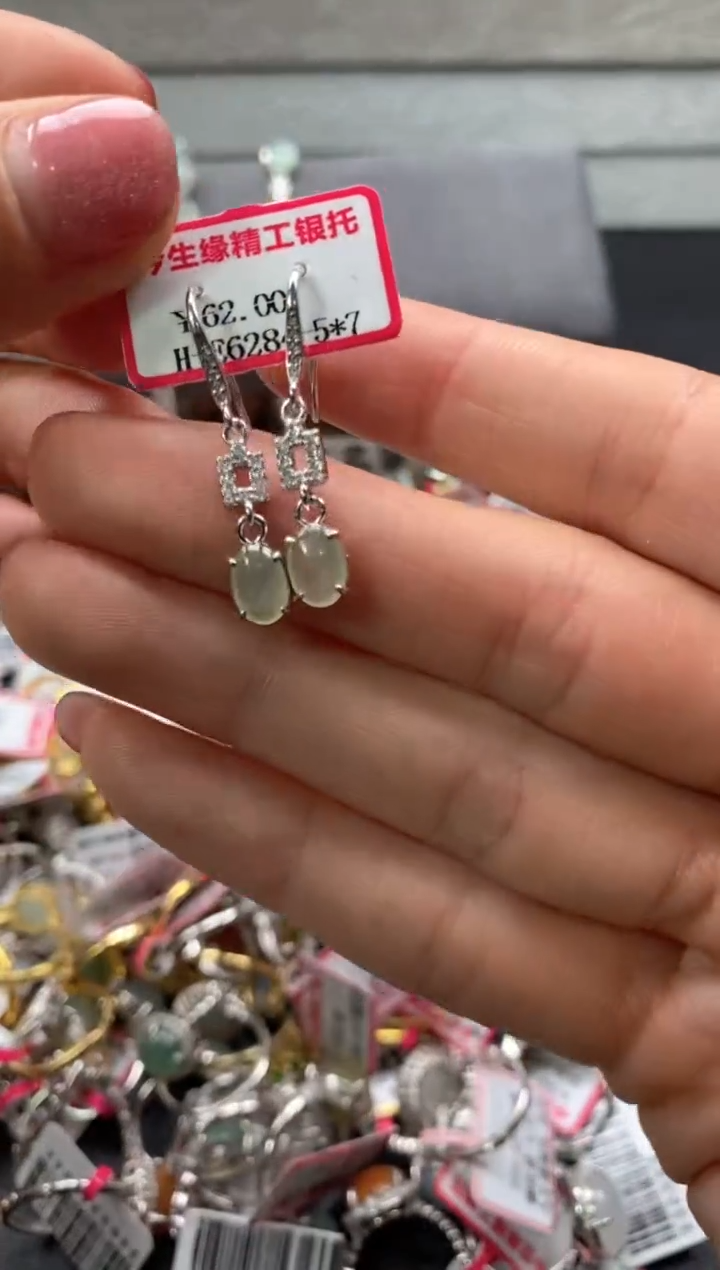 【闪购商品】翡翠戒指银S925镶嵌222222222   1