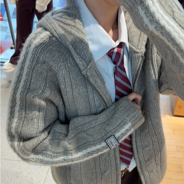 Adidas三叶草新款时尚潮流连帽秋冬毛衣开衫外套KU5618 KU5619 Y