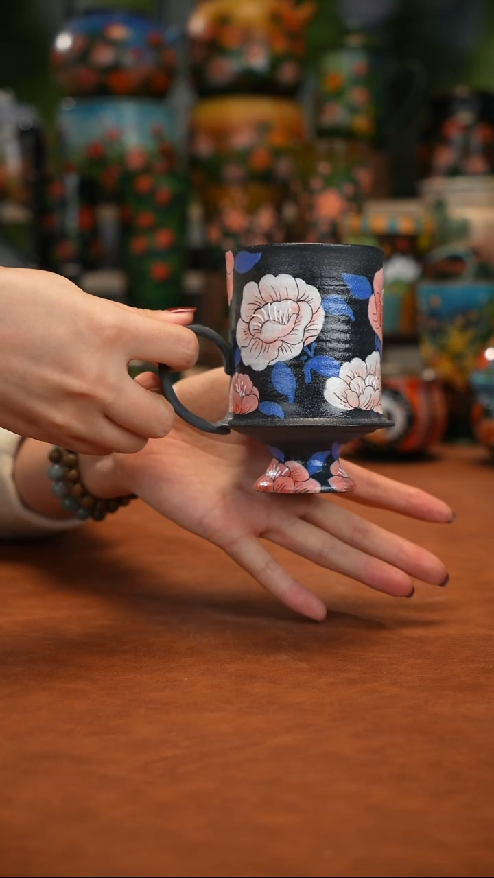 紫砂油画手绘釉下彩