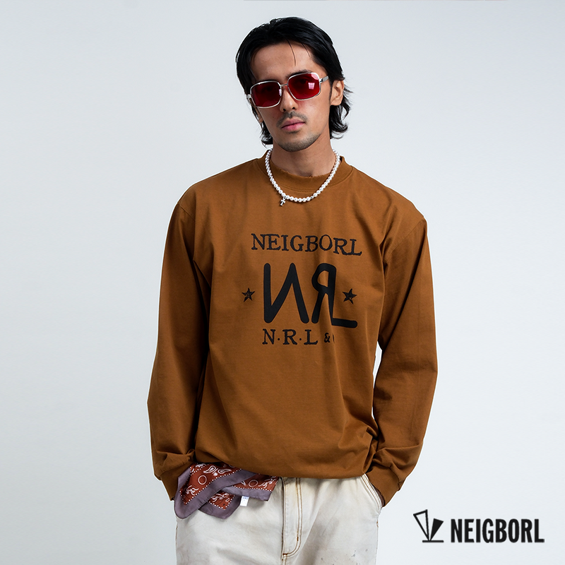 【致敬•劳伦】NEIGBORL钊叔制美式字母印花休闲长袖百搭宽松上衣