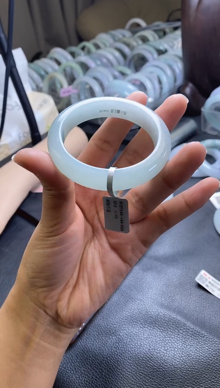 未镶嵌手镯翡翠正圈54圈口，11