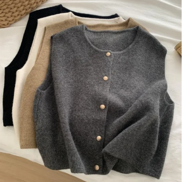 2025秋冬简约风冬季女学院风保暖毛针织衫韩版毛衣女百搭马甲ins2