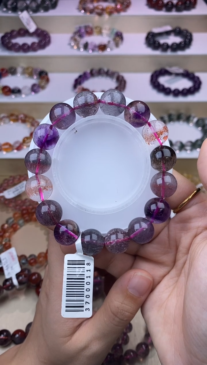 水晶手链未镶嵌黑加仑超七13m+