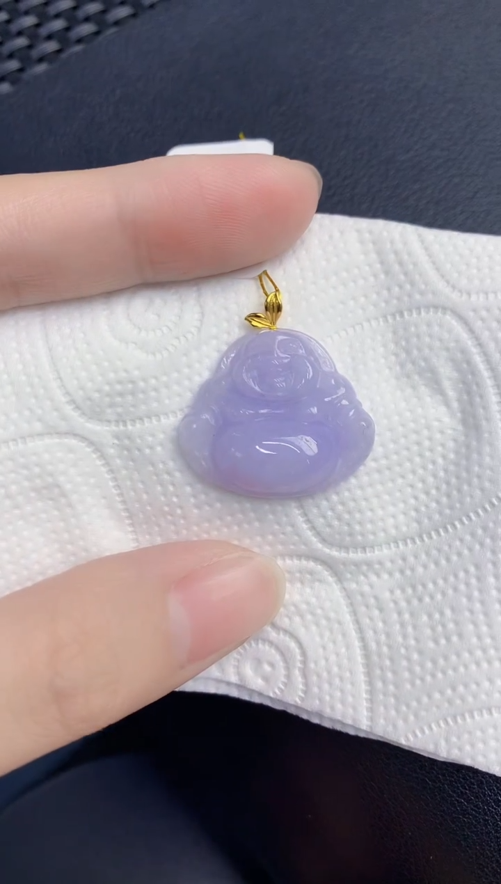 颈饰18K金镶嵌翡翠天然翡翠缅甸A货