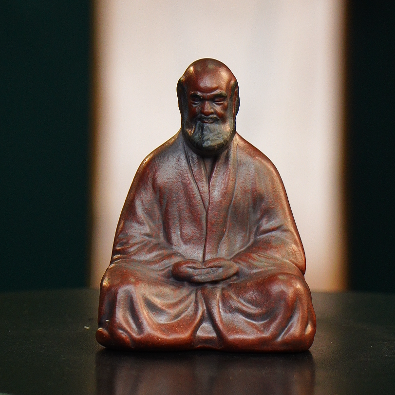 宜兴紫砂 紫 双色达摩（不带佛珠）