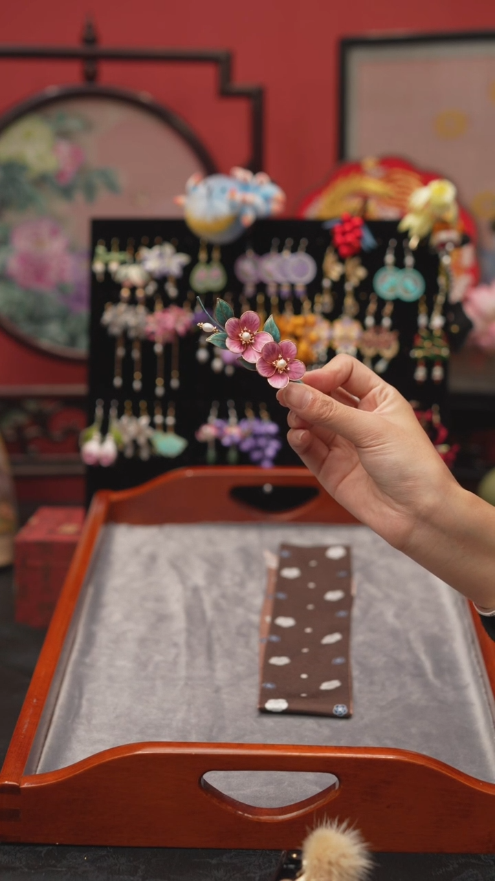 刺绣墨**初非遗绒花手工饰品