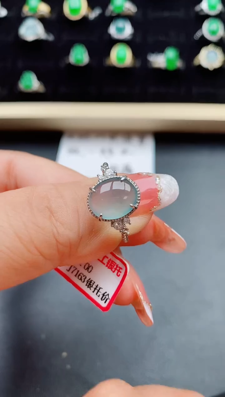 【闪购商品】翡翠戒指银S925镶嵌50800