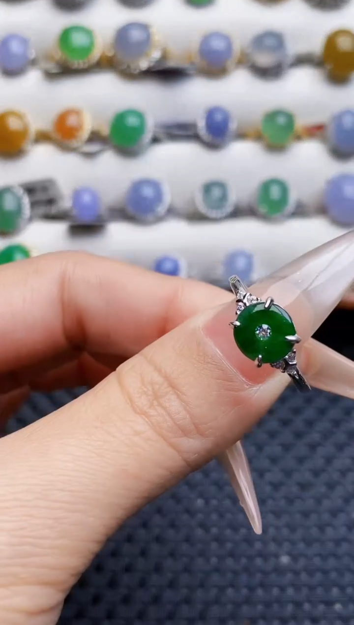 银S925镶嵌戒指翡翠2030