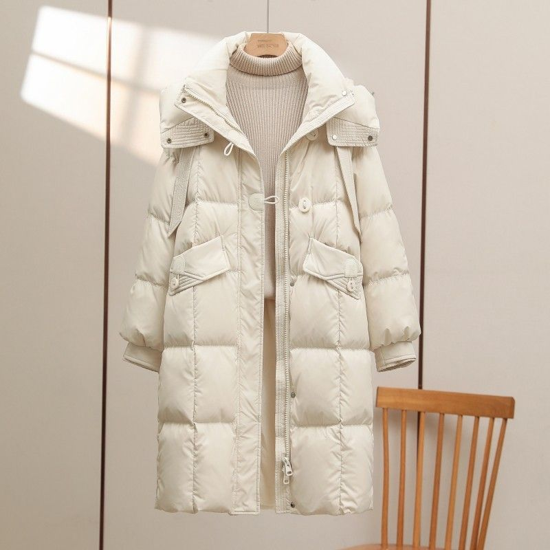 2025新款棉服中长款时尚韩版百搭冬季连帽加厚防寒保暖洋气外套潮